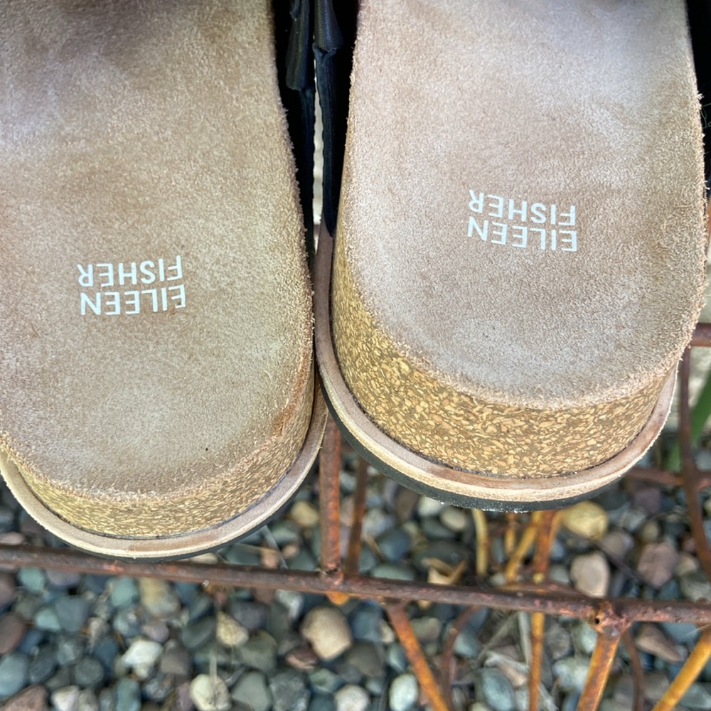 🐬 Eileen Fisher Bios Black Leather Mule 8.5 M - Picture 10 of 13
